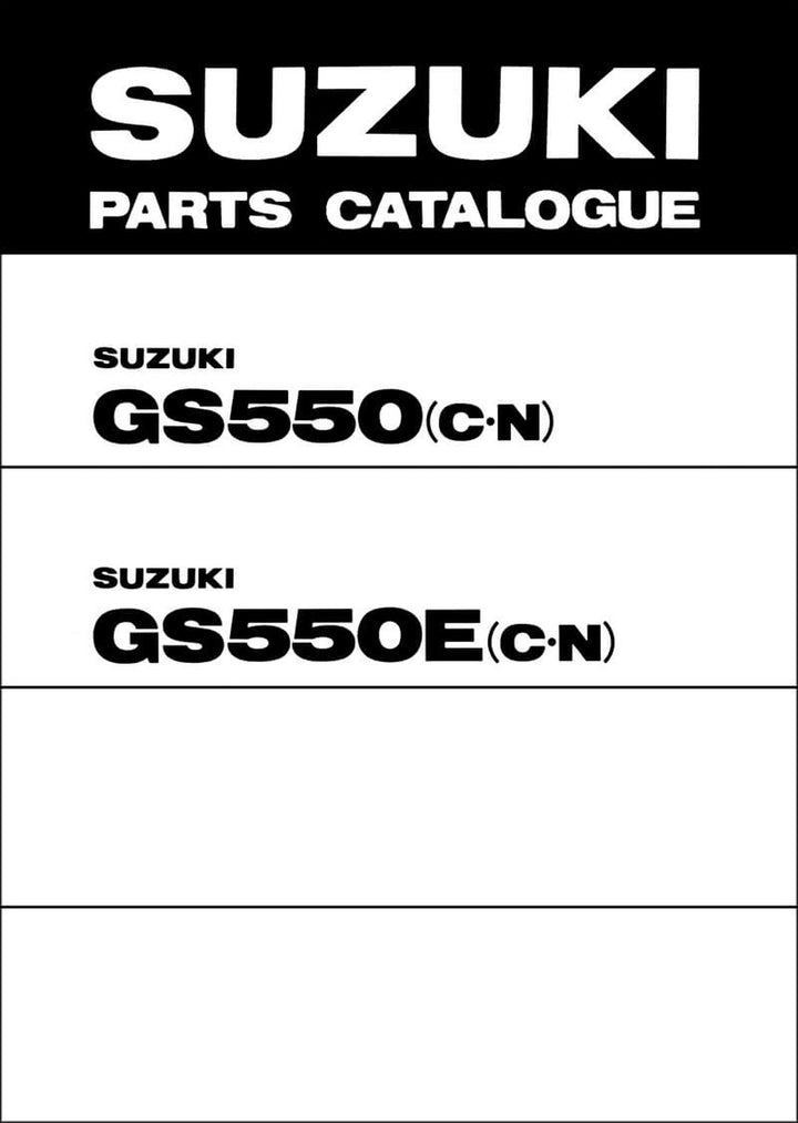 Suzuki GS550 & GS550E Parts Catalogue, Buchcover