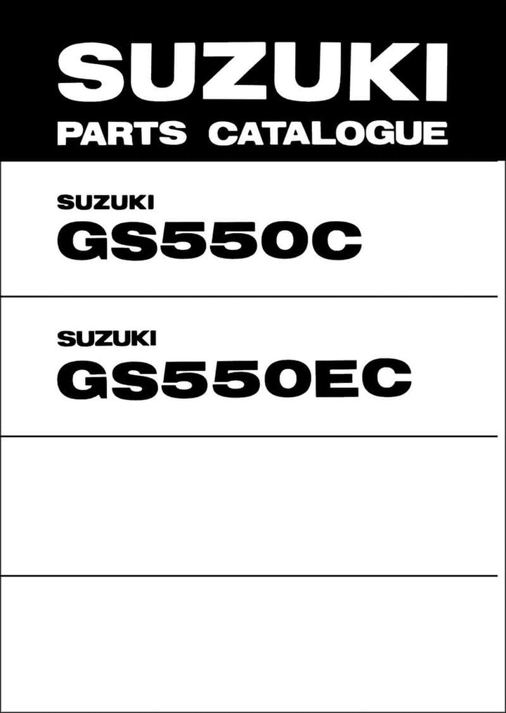 Suzuki GS550 & GS550E Parts Catalogue, Buchcover