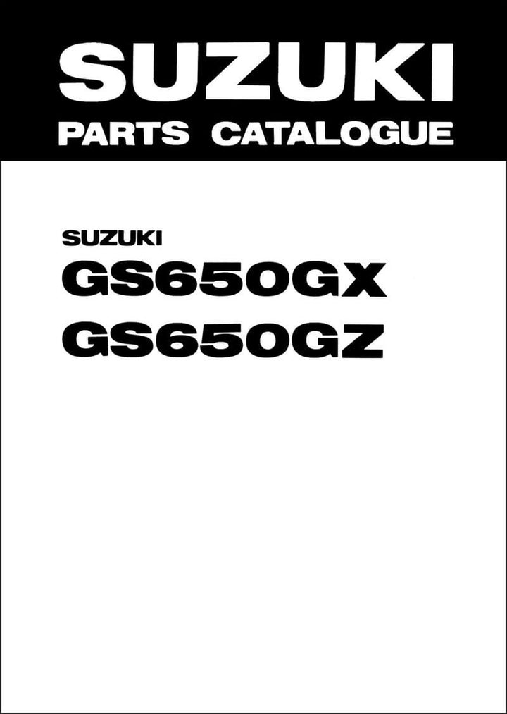 Suzuki GS650G Parts Catalogue, Buchcover