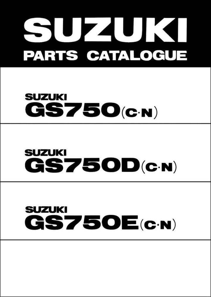 Suzuki GS750 GS750D GS750E MY1978-1979 Parts Catalogue, Buchcover