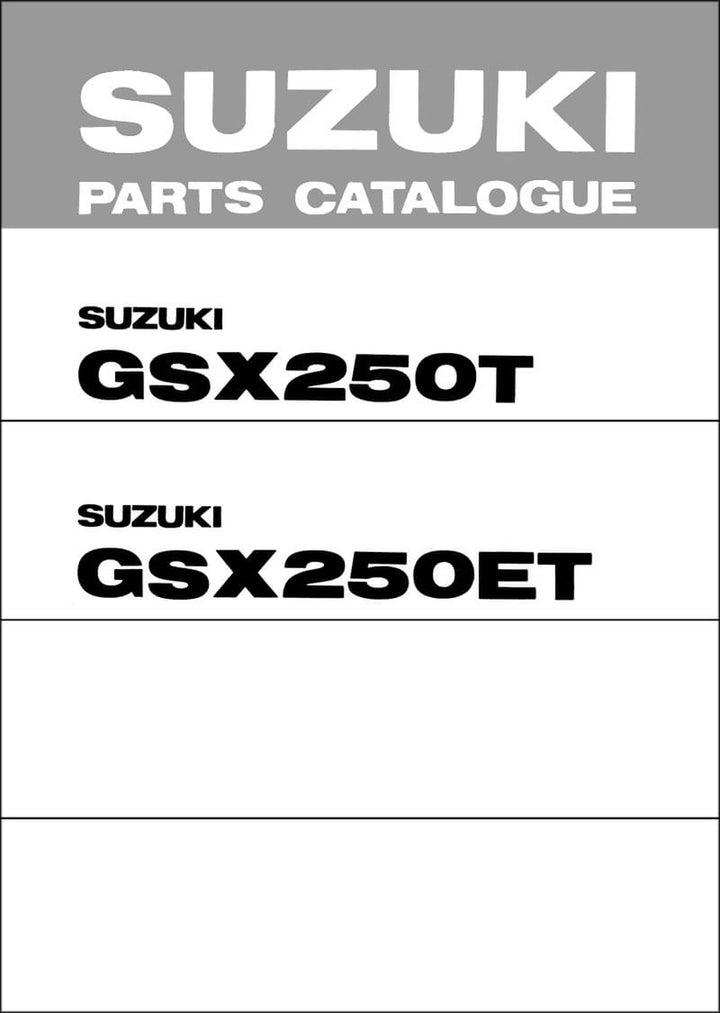 Suzuki GSX250 & GSX250E Parts Catalogue, Buchcover