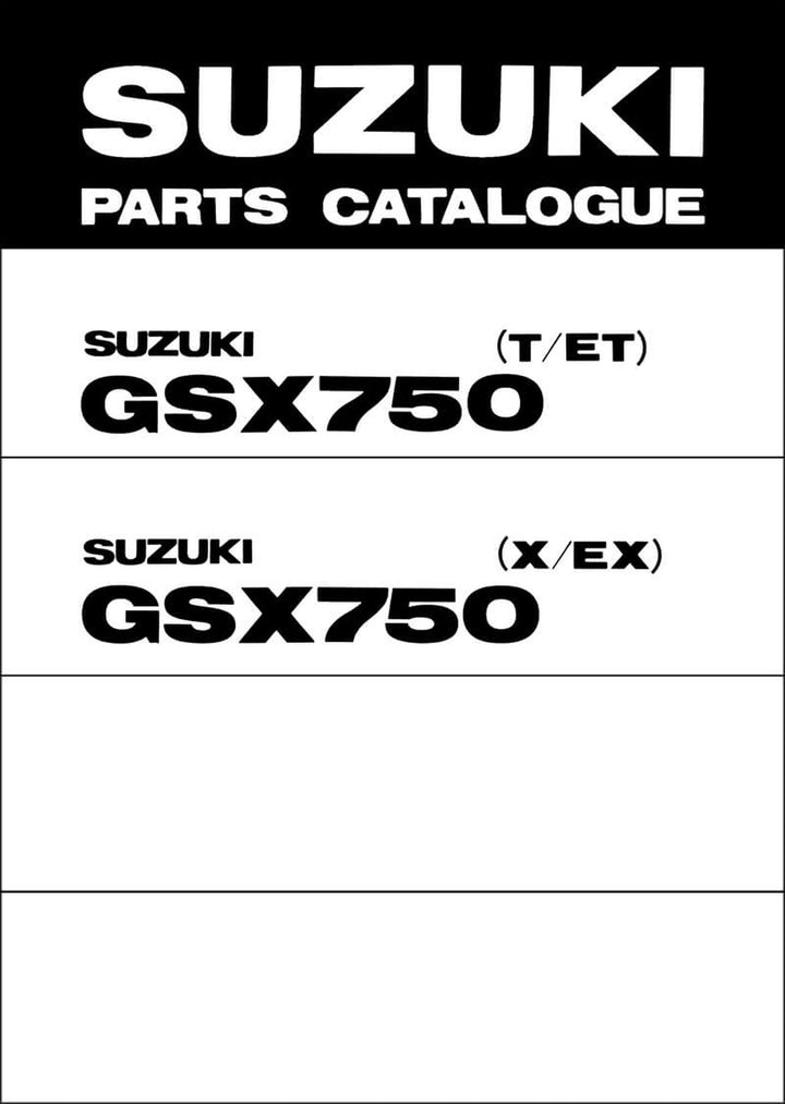 Suzuki GSX750 Parts Catalogue, Buchcover