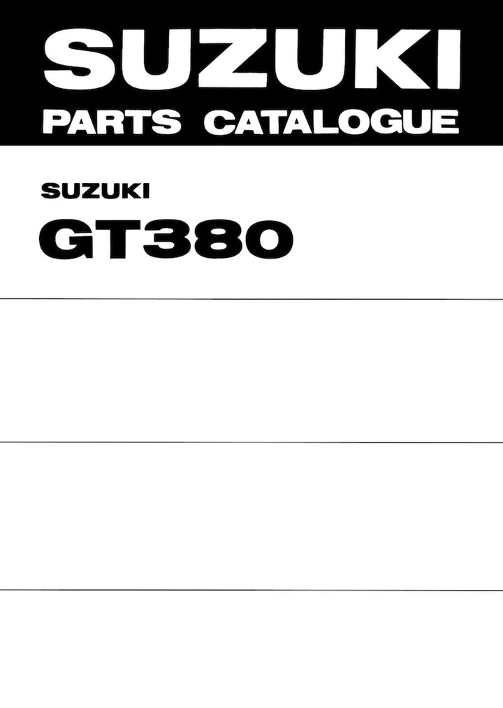 Suzuki GT 380 J, K, L, Ersatzteilkatalog, Buchcover