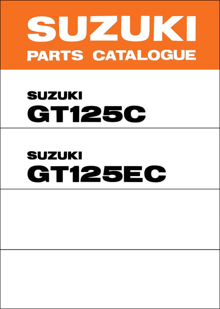 Suzuki GT125 & GT125E Parts Catalogue, Buchcover