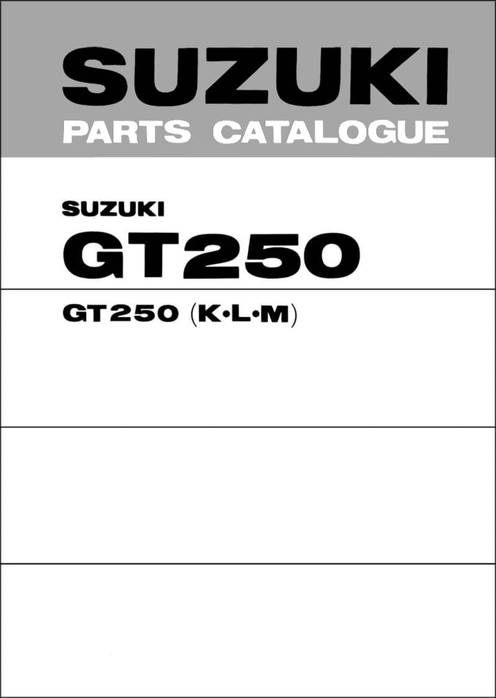 Suzuki GT250 MY1973-1975 Parts Catalogue, Buchcover