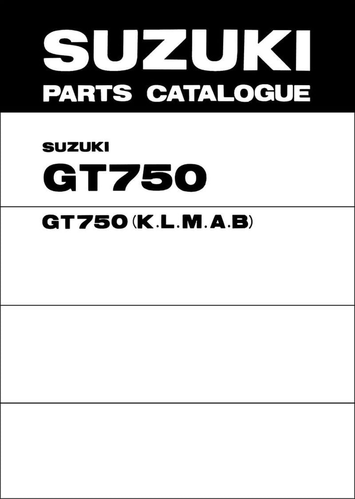 Suzuki GT750 Parts Catalogue, Buchcover