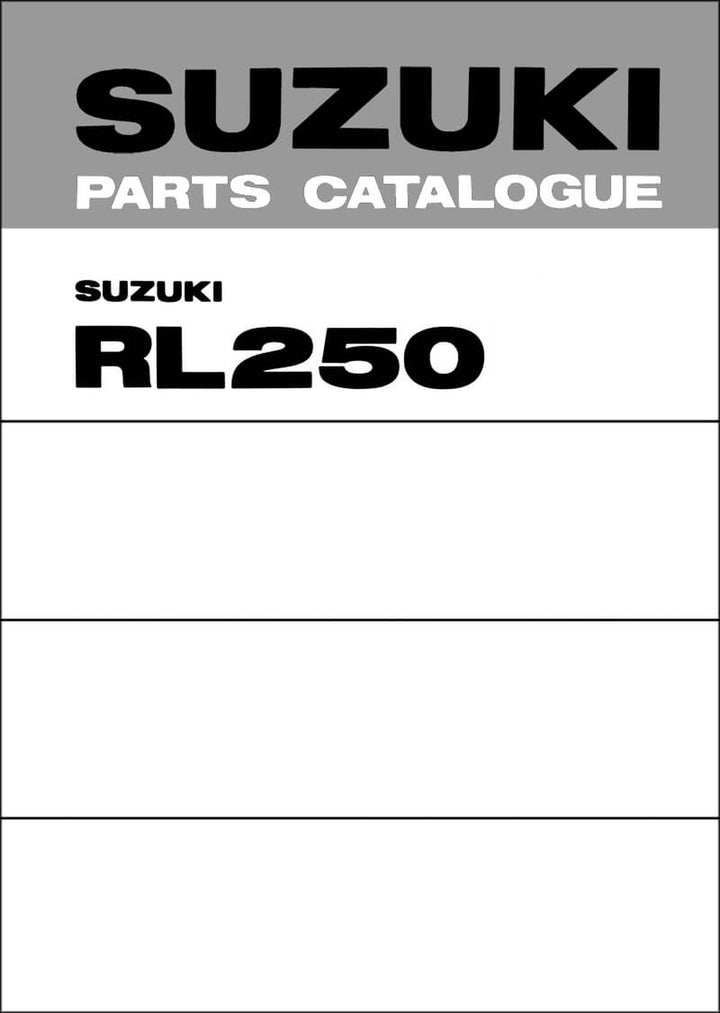 Suzuki RL250 Parts Catalogue, Buchcover