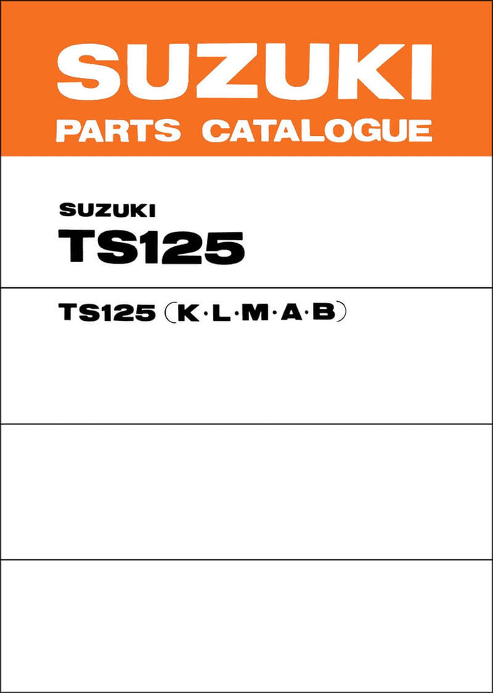 Suzuki TS125 MY1973-1977 Parts Catalogue, Buchcover