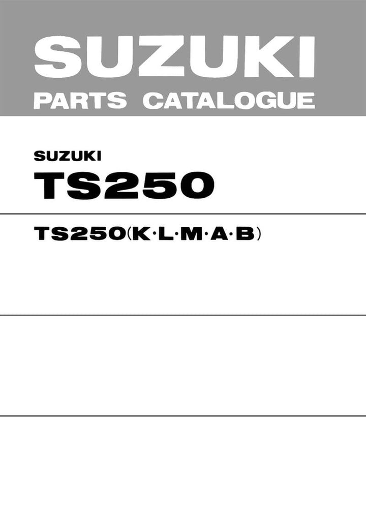 Suzuki TS250 MY1973-1977 Parts Catalogue, Buchcover