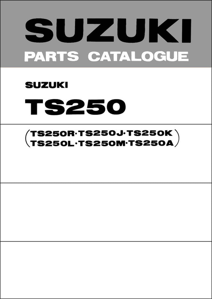 Suzuki TS250 Parts Catalogue, Buchcover