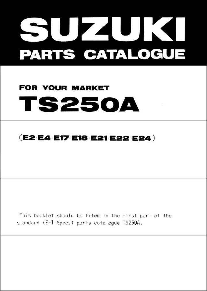 Suzuki TS250A Parts Catalogue, Buchcover