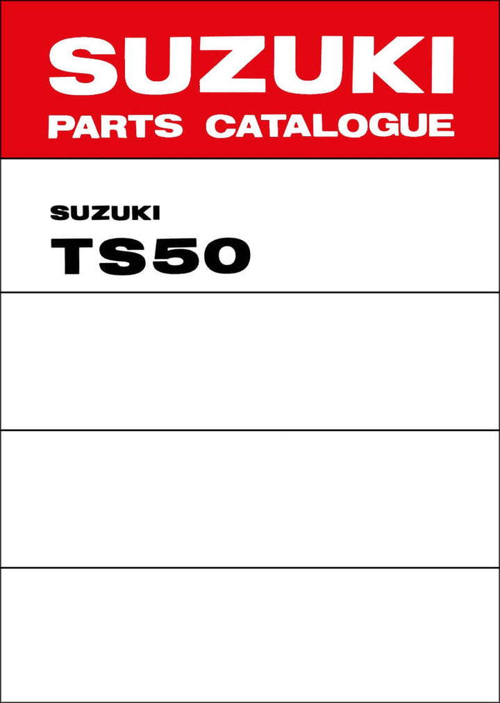Suzuki TS50 Parts Catalogue, Buchcover