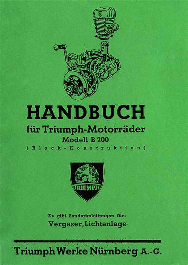Triumph B200 Betriebsanleitung, Buchcover