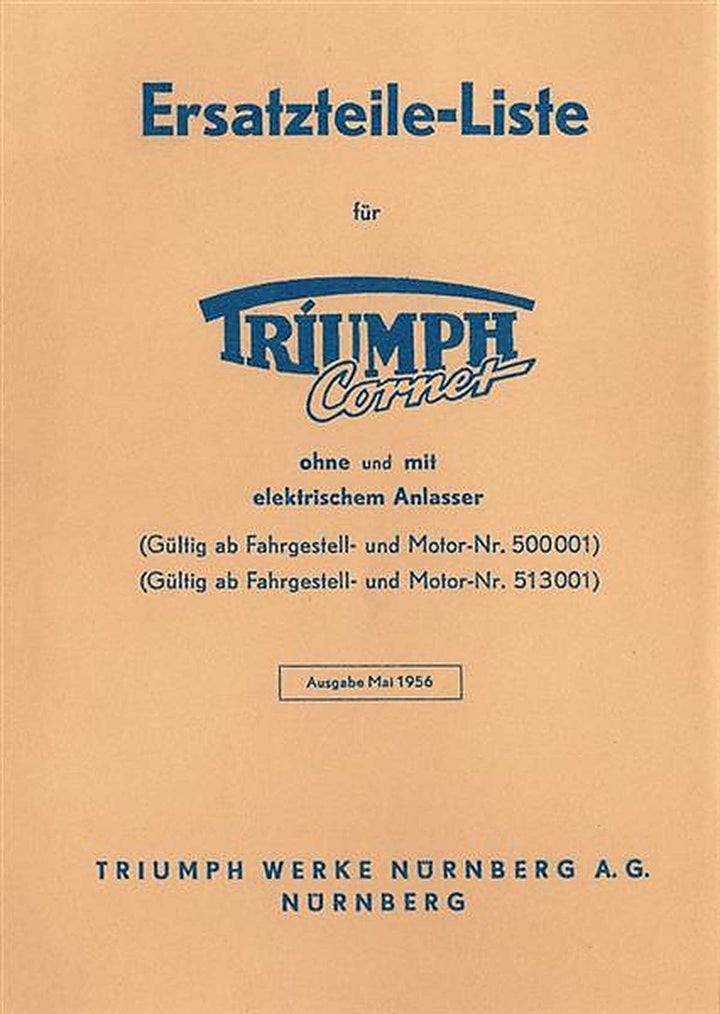 Triumph Cornet 200 Ersatzteilkatalog, Buchcover