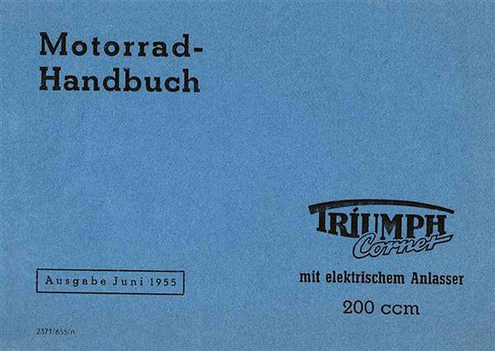 Triumph Cornet 200 E-Starter Betriebsanleitung, Buchcover
