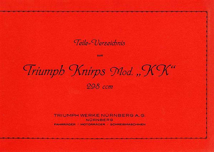 Triumph Knirps KK 298 Ersatzteilkatalog, Buchcover