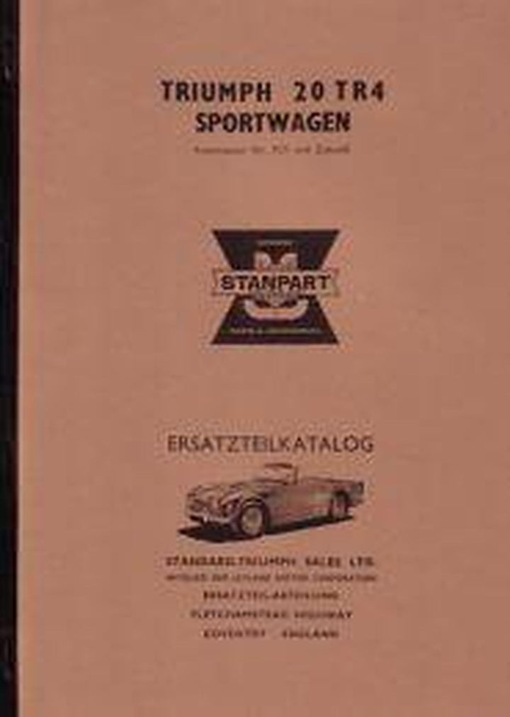 Triumph 20 TR4 Ersatzteilkatalog, Buchcover