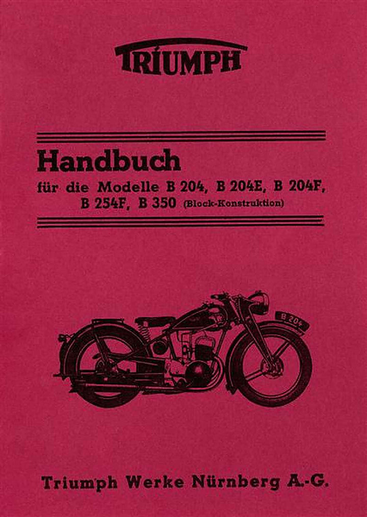 Triumph B204 B204E B204F B204B B254F B350 Betriebsanleitung, Buchcover