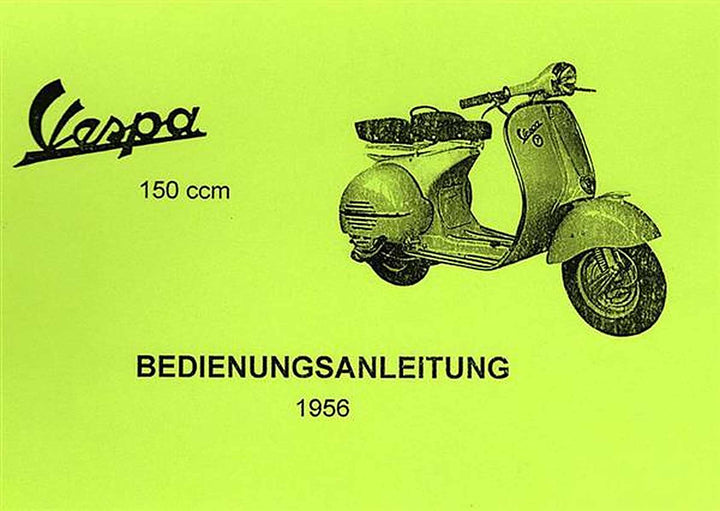 Vespa 150 ccm aus 1956 Betriebsanleitung, Buchcover