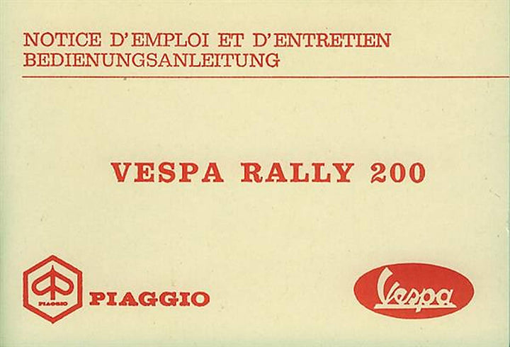 Vespa 200 Rally, Mod. VSE 1, Betriebsanleitung, Buchcover