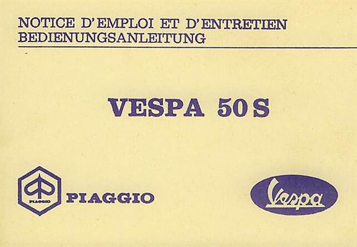 Vespa 50 S Betriebsanleitung, Buchcover