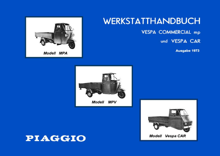 Vespa Commercial und Vespa Car Ape Werkstatthandbuch, Buchcover