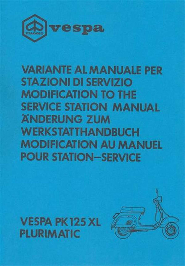 Piaggio Vespa PK 125 XL Plurimatic, Änderung zum Werkstatthandbuch, Buchcover