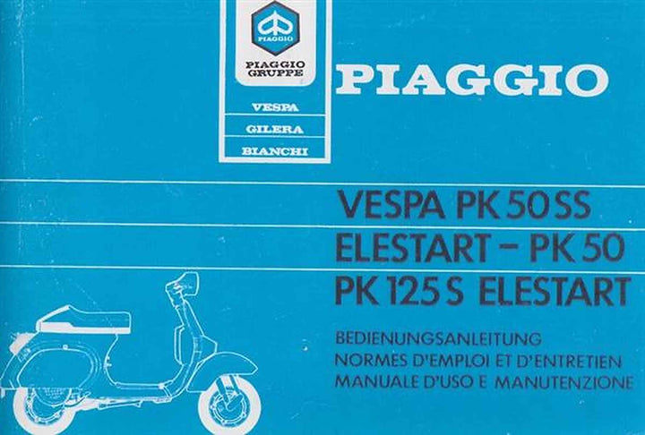 Piaggio Vespa PK50SS, Elestart, PK50, PK125 S Elestart, Bedienungsanleitung, Buchcover