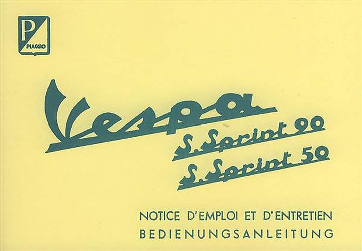 Vespa S., Sprint 50, S., Sprint 90, Betriebsanleitung, Buchcover