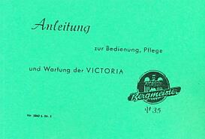 Victoria Bergmeister V35 Betriebsanleitung, Buchcover