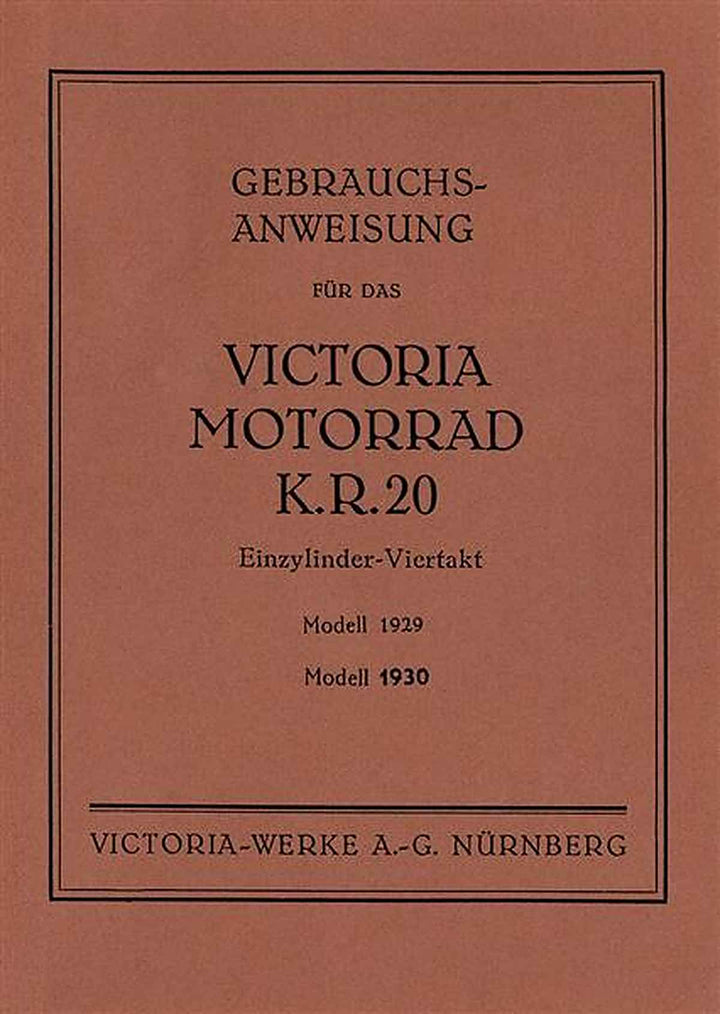 Victoria KR20 Betriebsanleitung, Buchcover