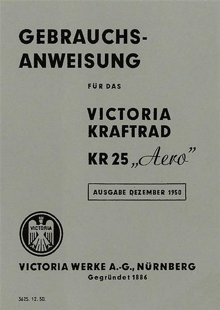 Victoria KR25 Aero Betriebsanleitung, Buchcover