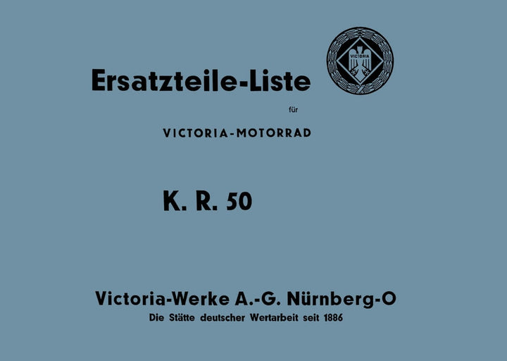 Victoria KR50 Ersatzteilkatalog, Buchcover