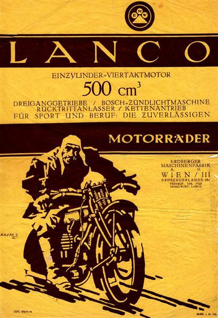 Lanco Motorrad, Prospekt, Titelseite