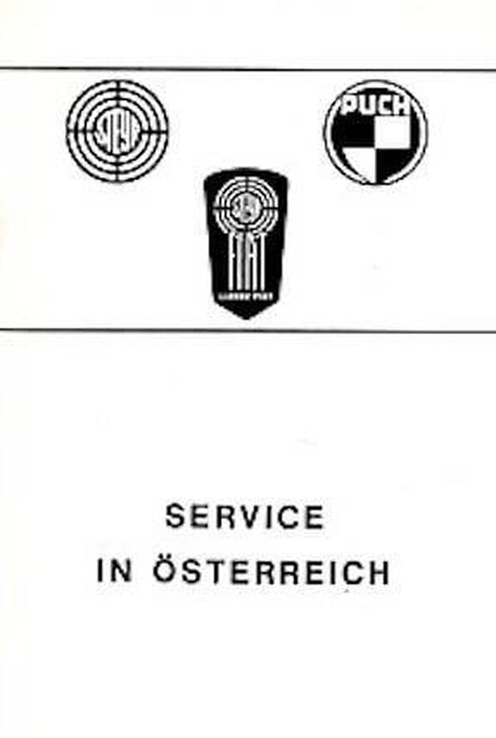 Puch Kundendienst- und Händlerverzeichnis Österreich, Titelseite