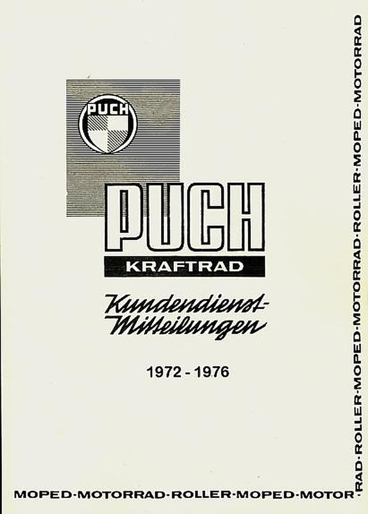 Puch Kundendienstmitteilungen Kraftrad 1972-1976, Titelseite