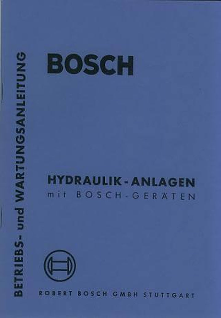 Bosch Hydraulik Anlagen mit Bosch-Geräten, Betriebs- und Wartungsanleitung, Titelseite
