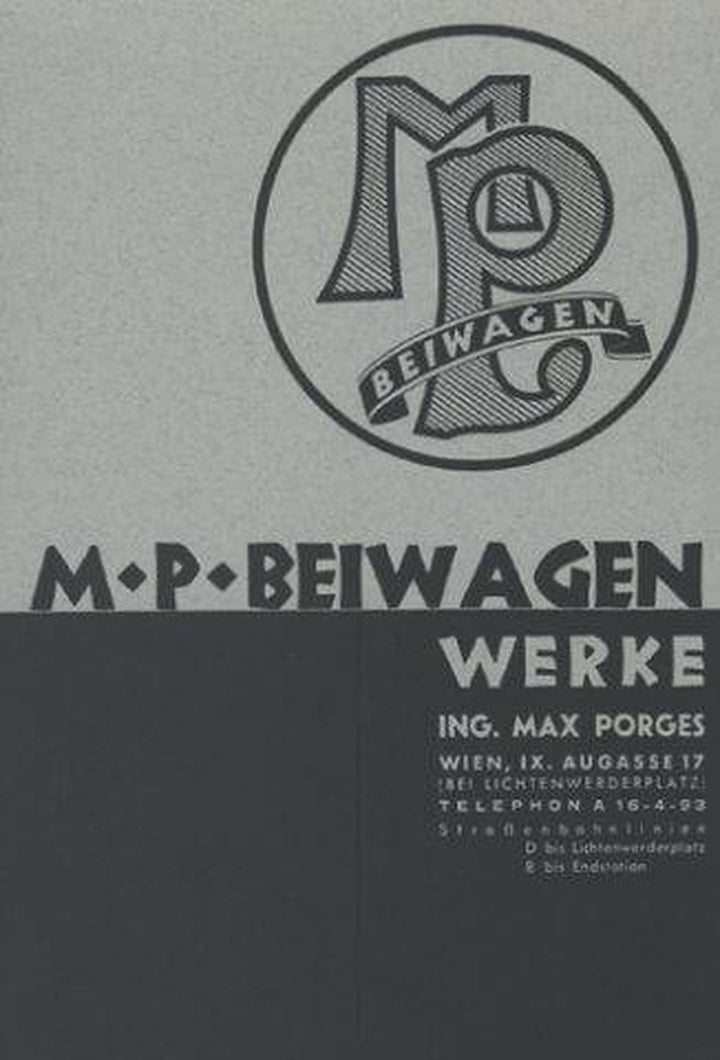M. Porges - Beiwagen Prospekt-Faksimile, Titelseite