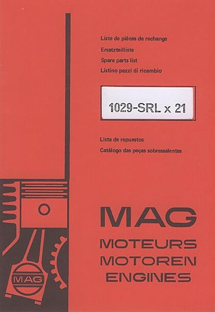 MAG 1029-SRL x 21 Stationärmotor, Ersatzteilkatalog, Titelseite