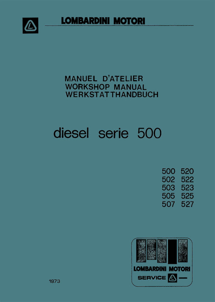 Lombardini Diesel-Motor Serie 500 Werkstatthandbuch, Titelseite