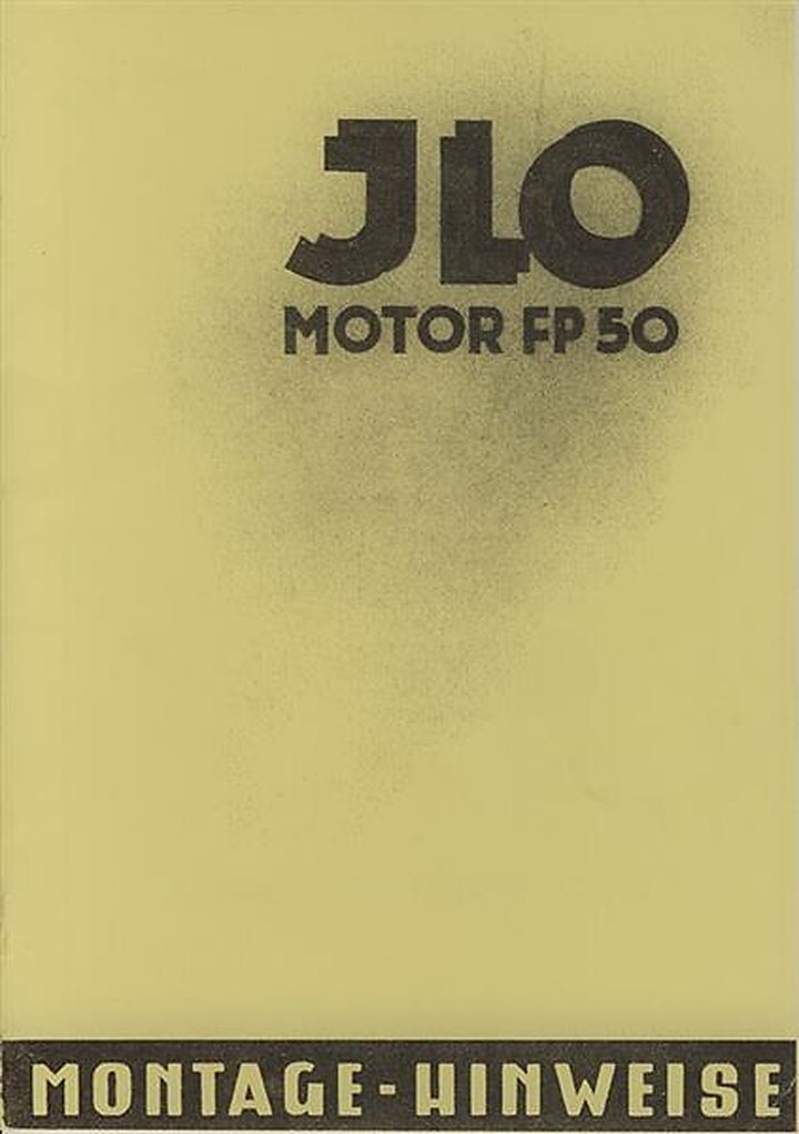 ILO Motor FP 50, Montage-Hinweise, Titelseite