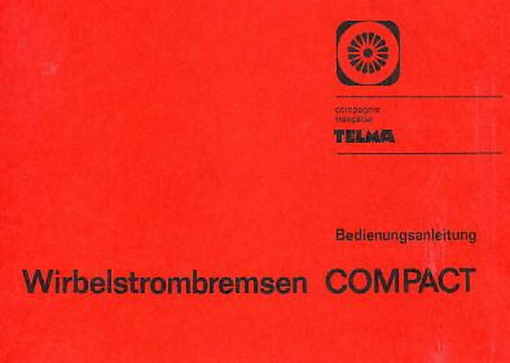 Telma Compact 115 und 155 Wirbelstrombremse Betriebsanleitung, Titelseite
