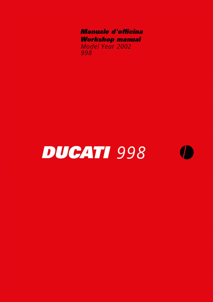Ducati 998 MY2002 Workshop Manual