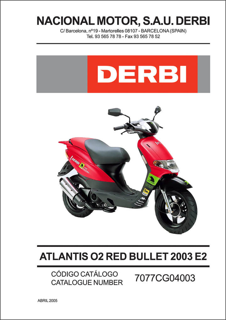 Derbi Atlantis O2 Red Bullet 2003 E2 Ersatzteilkatalog