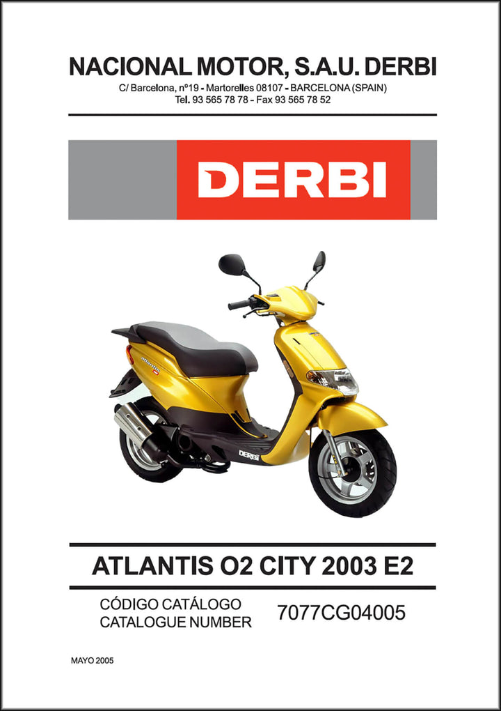 Derbi Atlantis O2 City 2003 E2 Ersatzteilkatalog