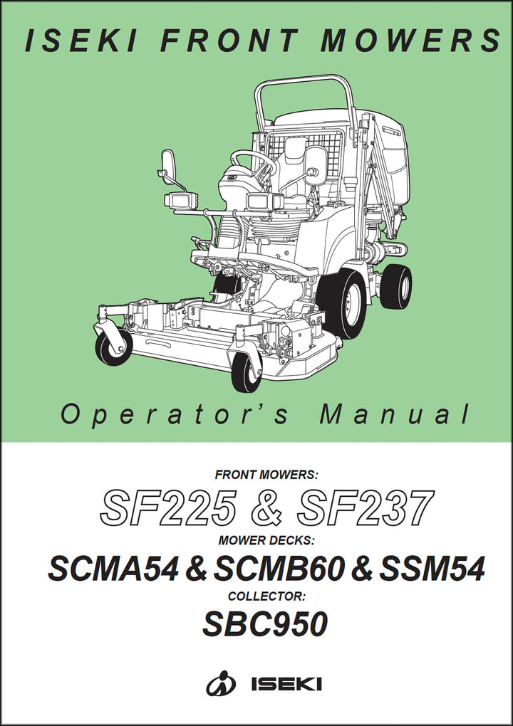 Iseki Traktor SF225 & SF237 Operators Manual