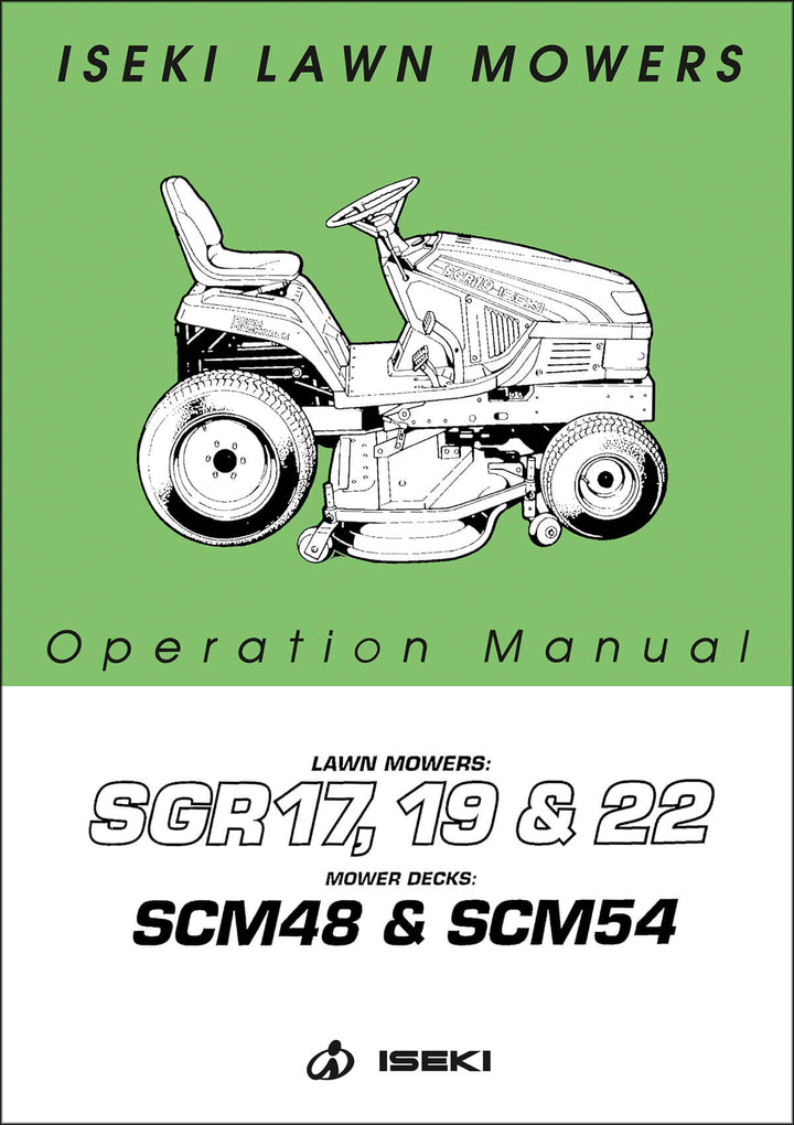 Iseki Traktor SGR17 SGR19 SGR22 Operators Manual