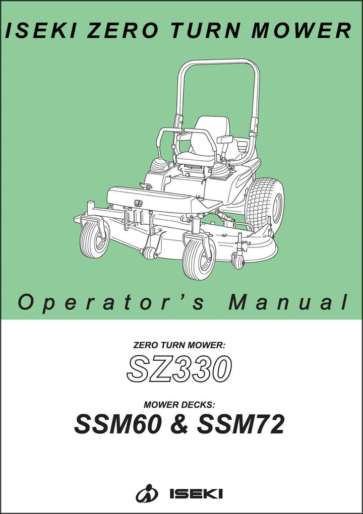 Iseki Traktor SZ330 Operators Manual