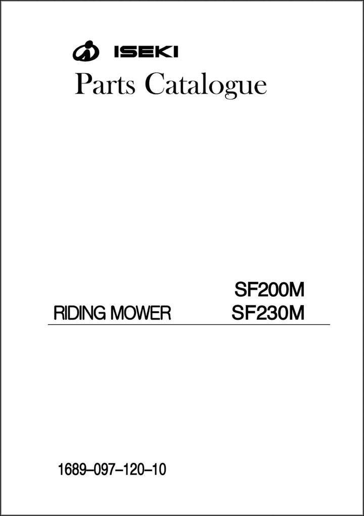 Iseki Traktor SF200M & SF230M Parts Catalogue