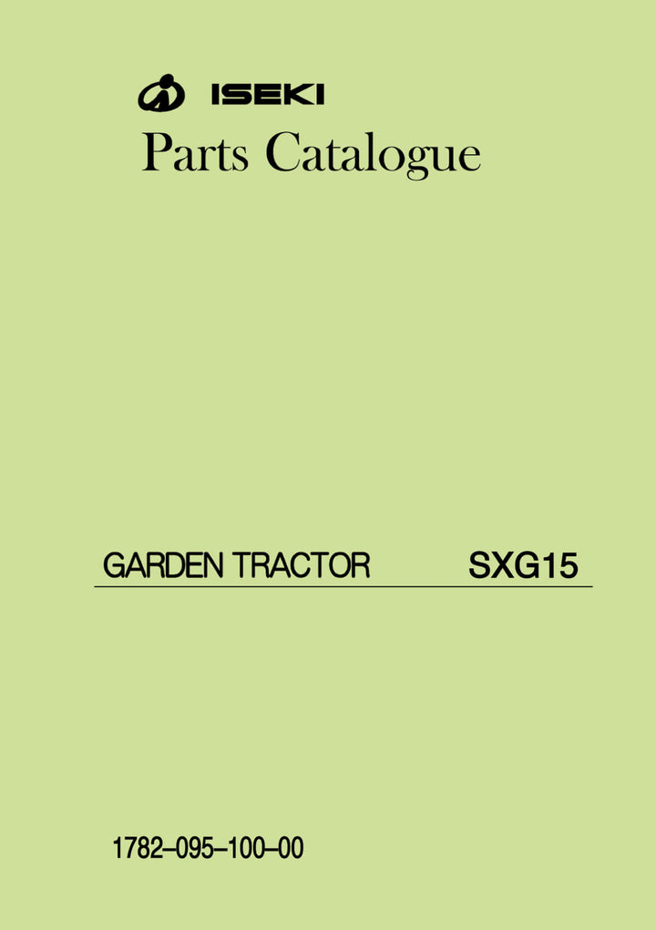 Iseki Traktor SXG15 Parts Catalogue